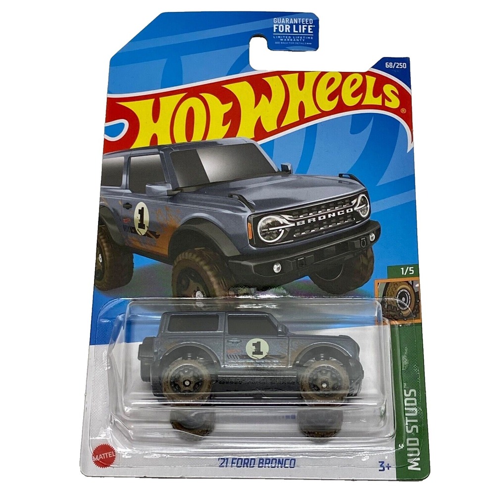 Hot Wheels '21 Ford Bronco 68/250‎ HW Mud Studs 1/5 Die-cast 1:64 Model SUV 2022